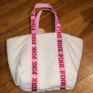 NWT Victoria secret PINK SHERPA BAG/TOTE